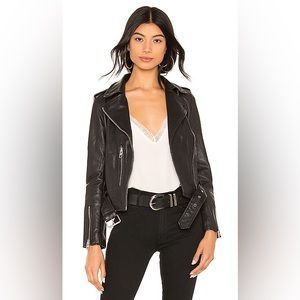 AllSaints Black Balfern Leather Jacket